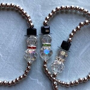 14kt Silver Plated Snowman Bracelet